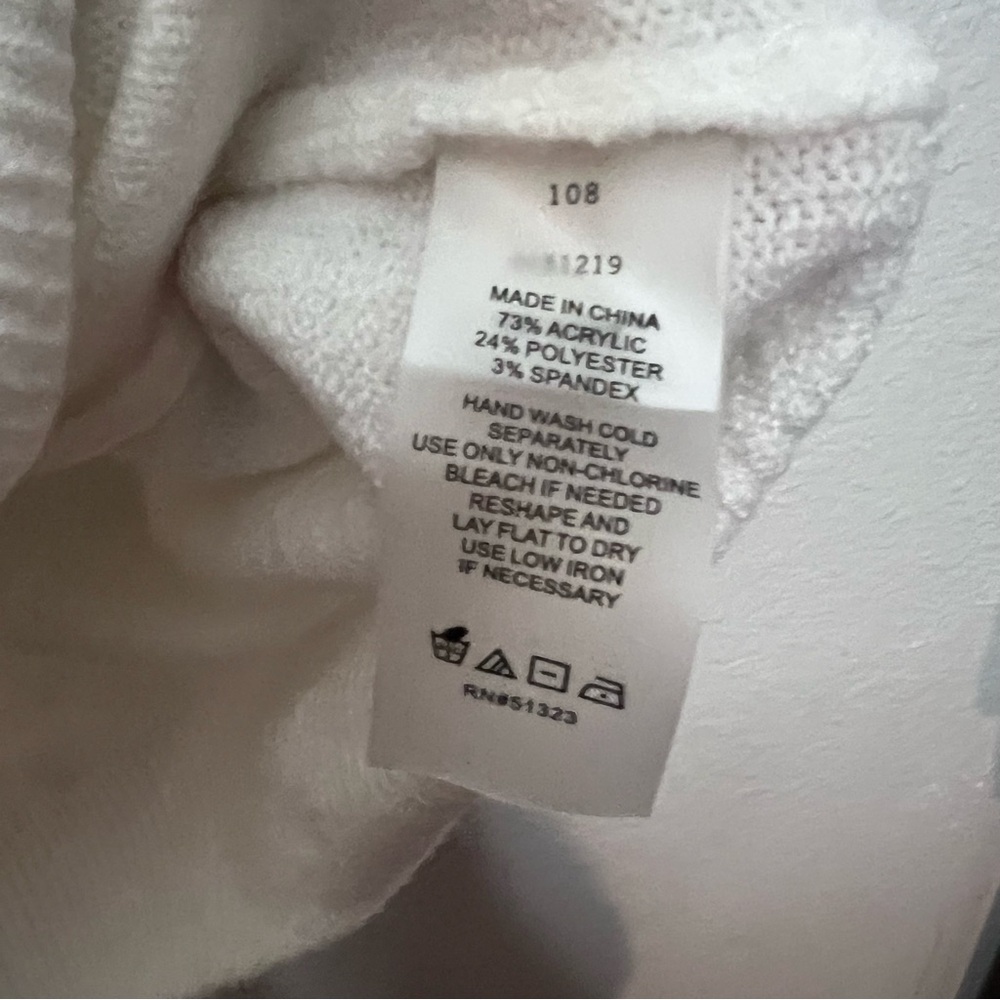 Vince Camuto Women’s center seam crewneck sweater white “Antiq White” Size: XXL - Picture 5 of 5